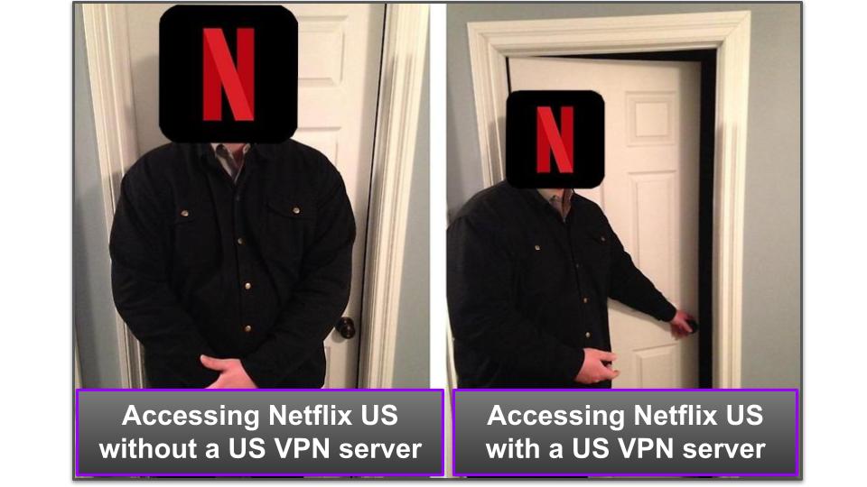 Guy blocking door meme with Netflix